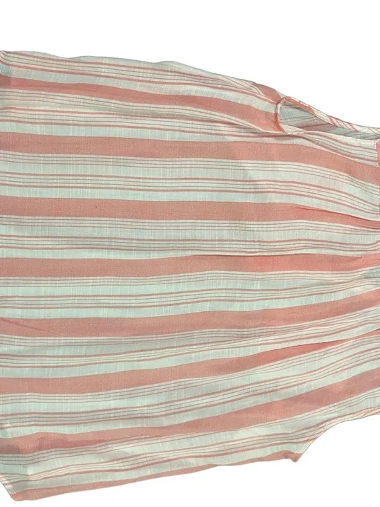 Torrid- Coral and White Striped Sleeveless Blouse - Picture 4 of 5